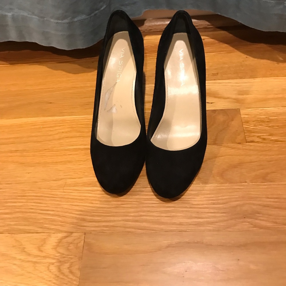 Black Suede wedge pump